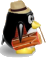 mascotte de l'association, le pingouin linux version provençale, en tambourinaïre